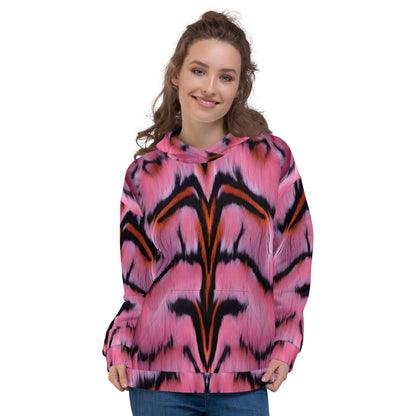 Pink Tiger Fur Unisex Designer Hoodie