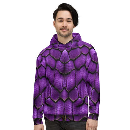 Purple Dragon Scales Custom Print Unisex Hoodie