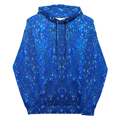 Blue Glitter Custom Print Unisex Hoodie