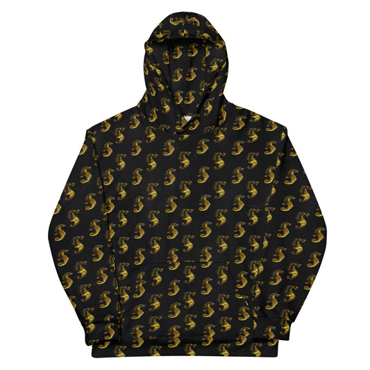 Gold Seahorse Custom Print Unisex Hoodie