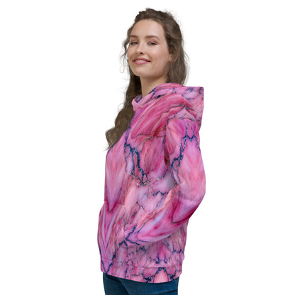 Pink Marble Unisex Designer Hoodie