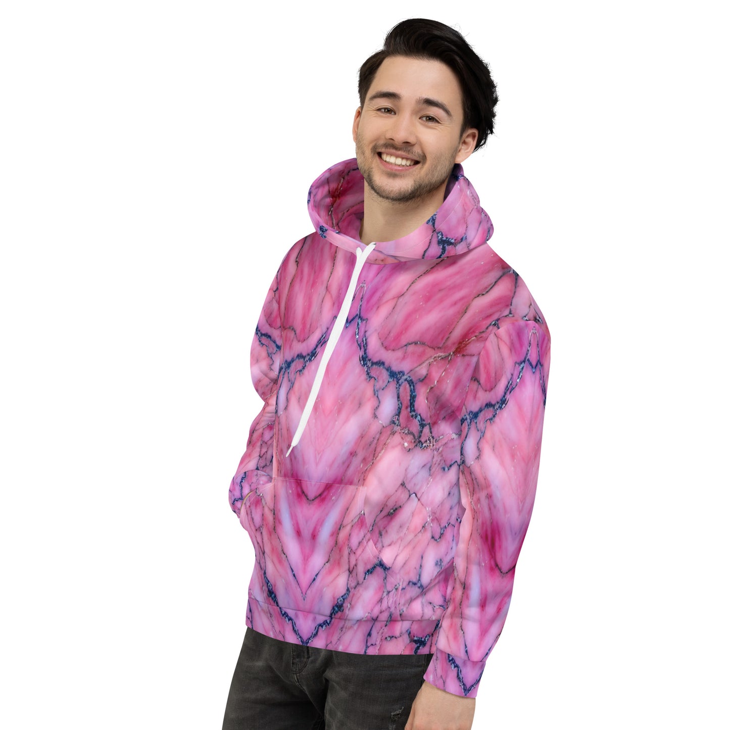 Pink Marble Unisex Designer Hoodie
