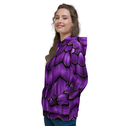 Purple Dragon Scales Custom Print Unisex Hoodie