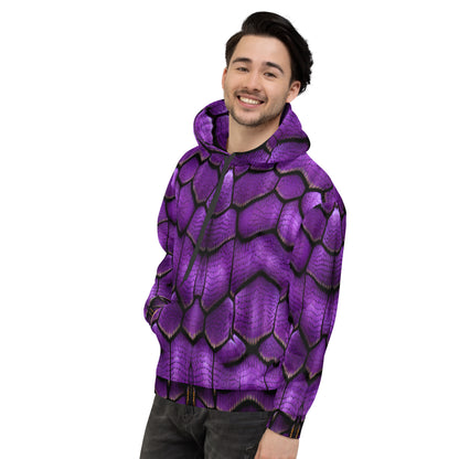 Purple Dragon Scales Custom Print Unisex Hoodie