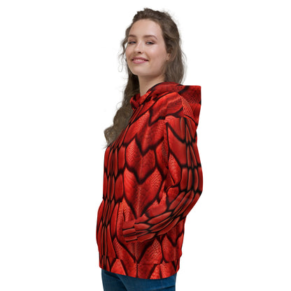 Red Dragon Scales Unisex Designer Hoodie