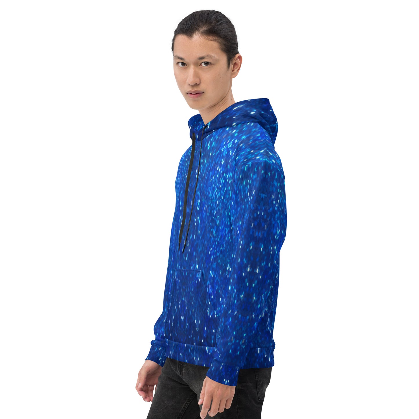 Blue Glitter Unisex Designer Hoodie