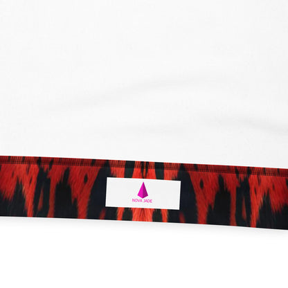 Red Leopard Fur Custom Print Unisex Hoodie