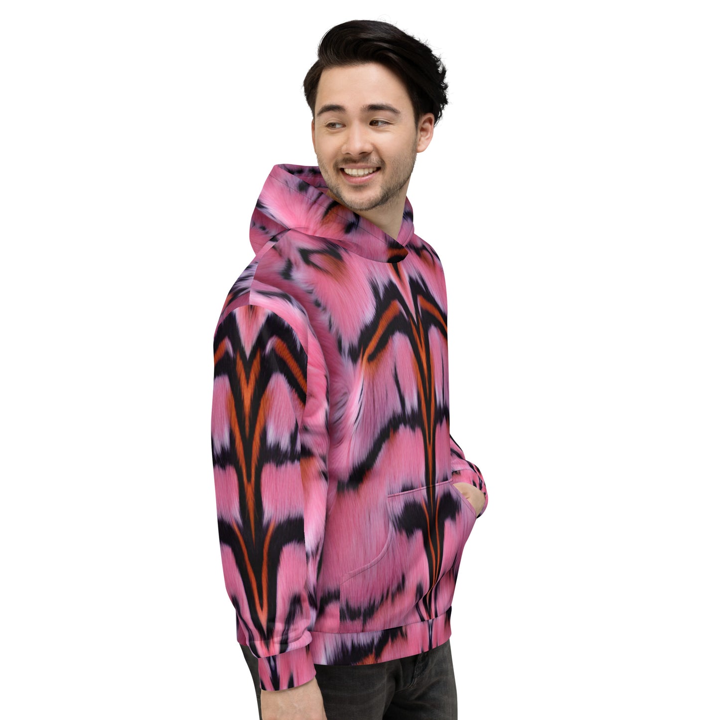 Pink Tiger Fur Unisex Designer Hoodie