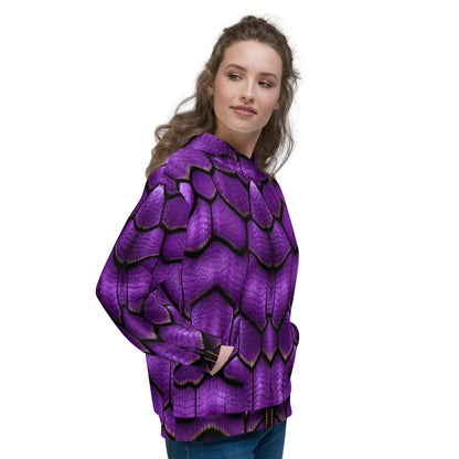 Purple Dragon Scales Custom Print Unisex Hoodie
