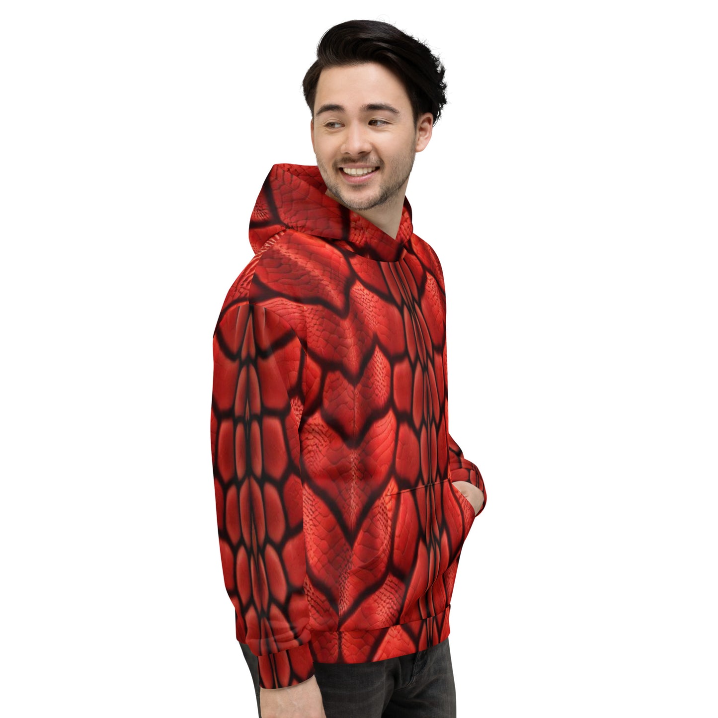 Red Dragon Scales Unisex Designer Hoodie