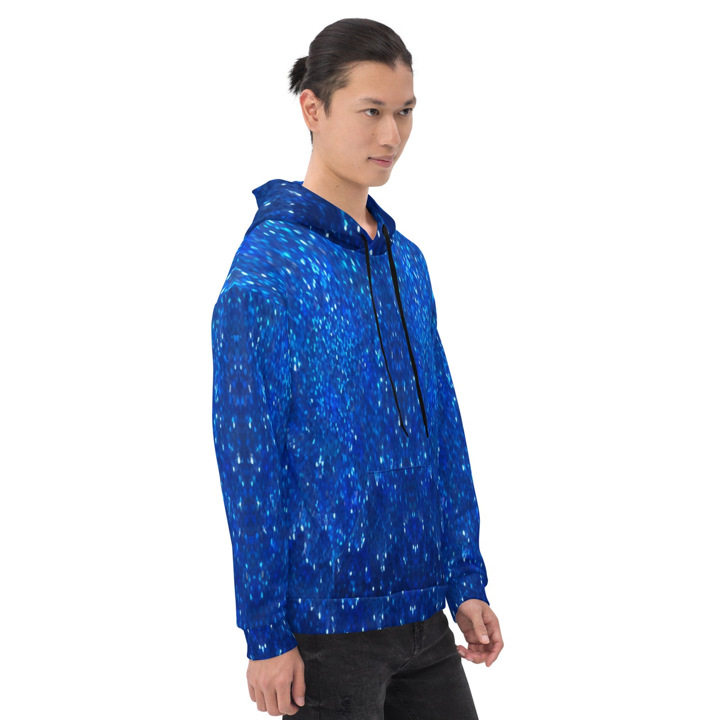 Blue Glitter Unisex Designer Hoodie