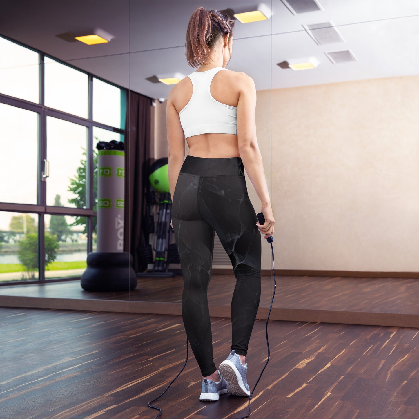 Black Slate Custom Print Yoga Leggings