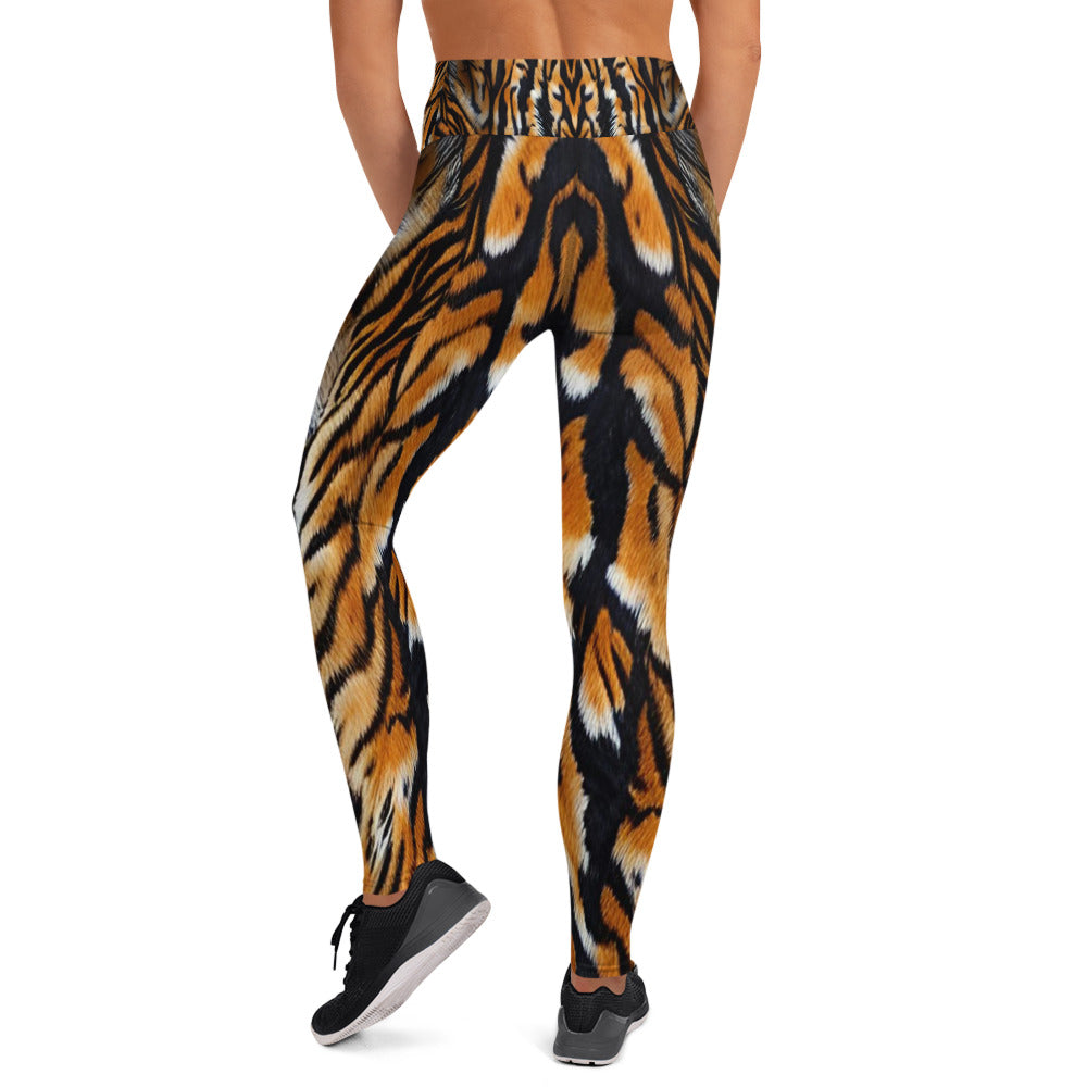 Tiger Fur Print Yoga Leggings For Women