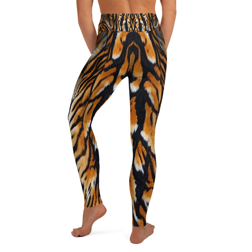 Tiger Fur Print Yoga Leggings For Women