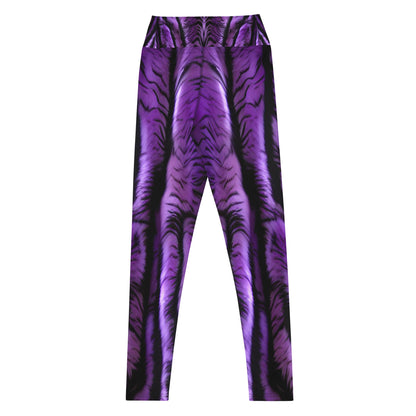 Purple Tiger Print Yoga Leggings For Women