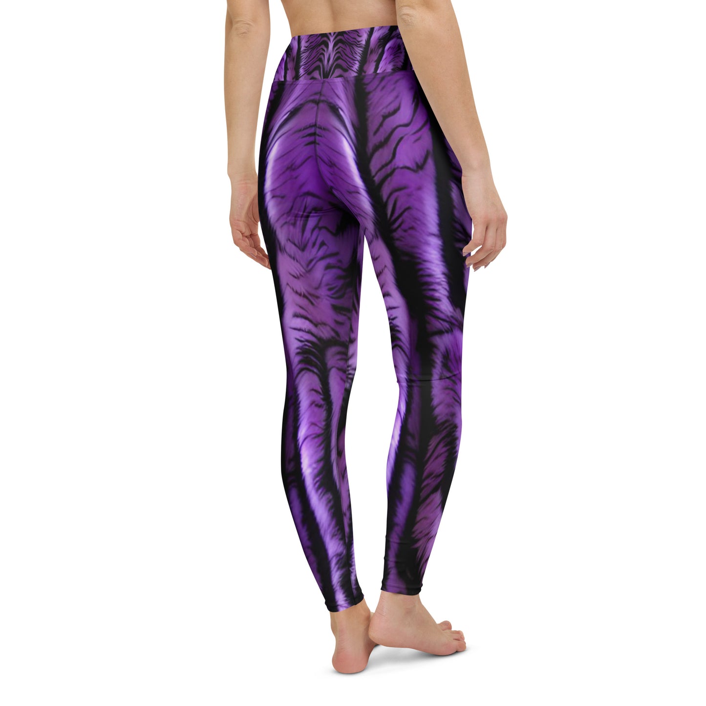 Purple Tiger Print Yoga Leggings For Women