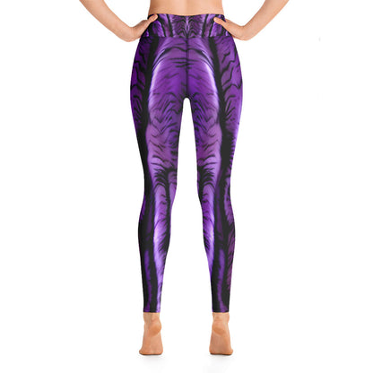 Purple Tiger Print Yoga Leggings For Women