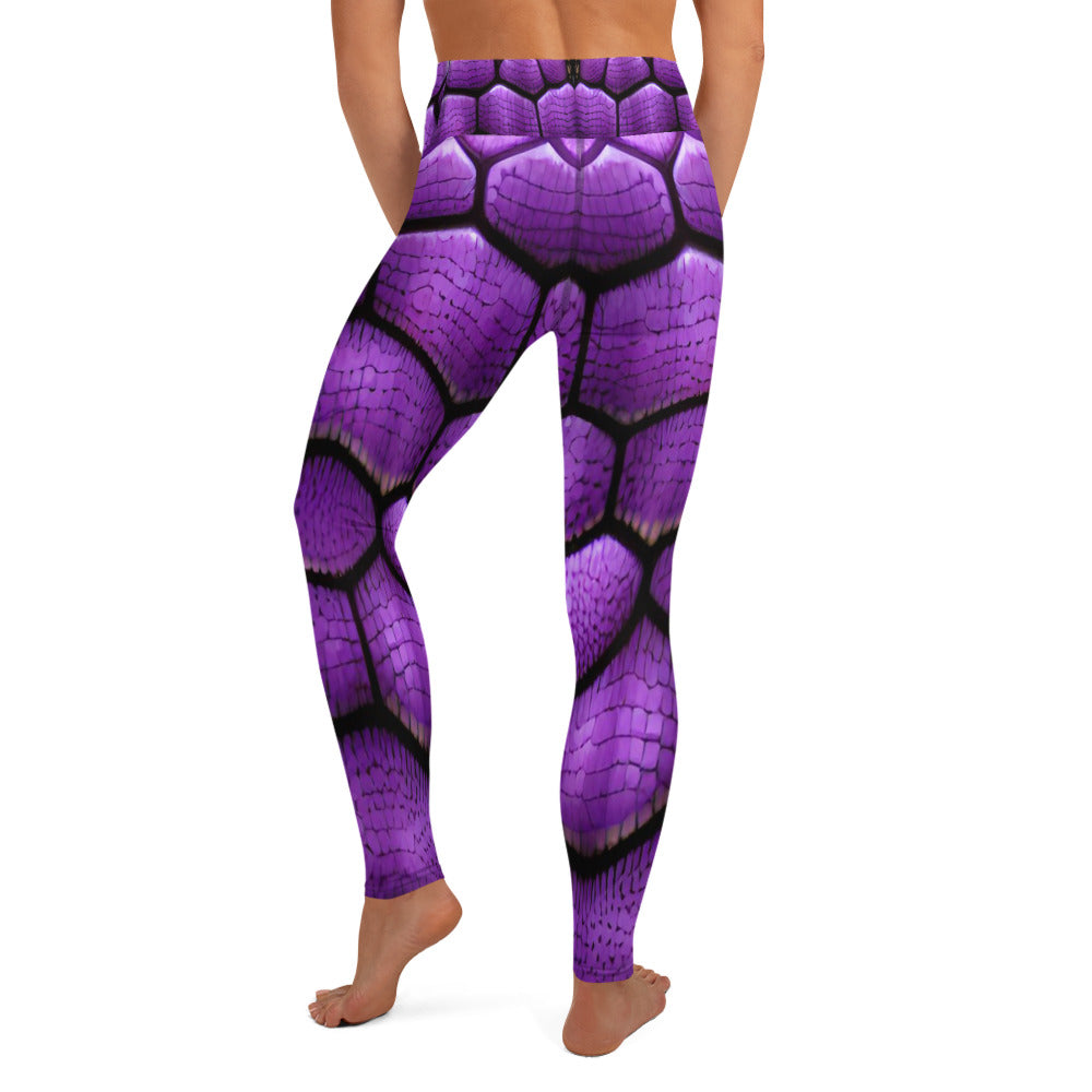 Purple Dragon Scales Custom Print Yoga Leggings