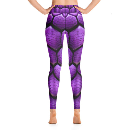 Purple Dragon Scales Custom Print Yoga Leggings