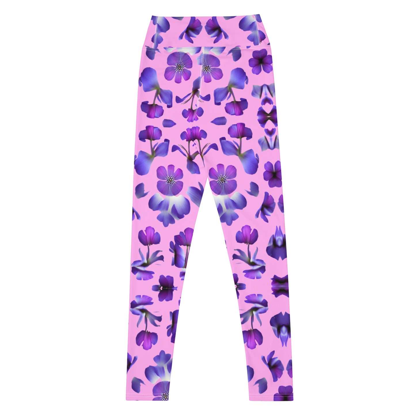 Violets Pattern Printed Yoga Leggings For Women