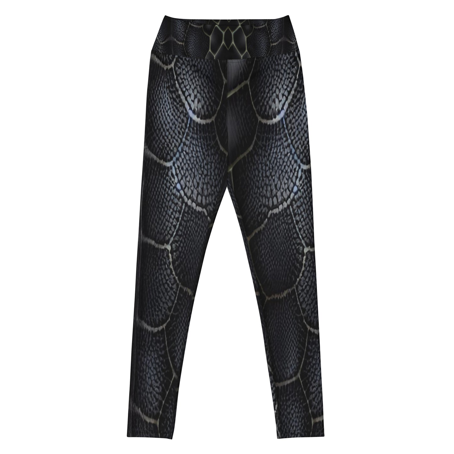 Black Mamba Snake Print Yoga Leggings For Women