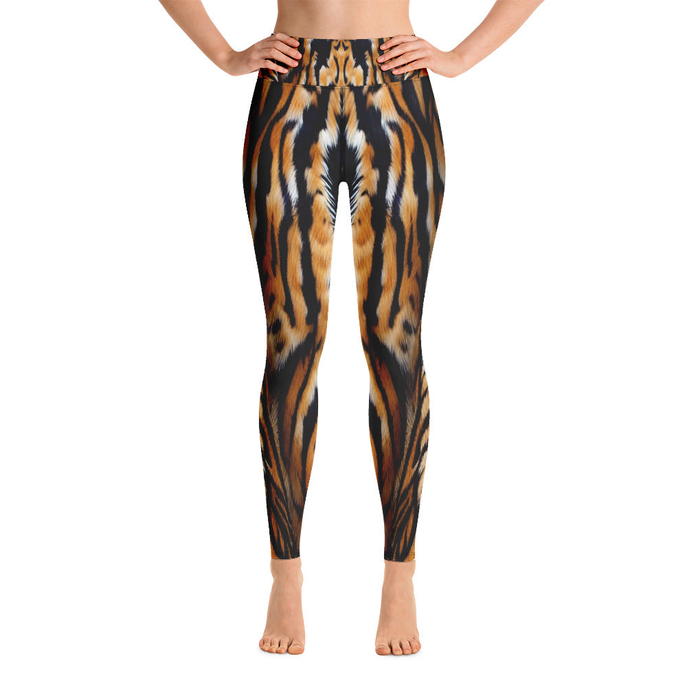 Tiger Fur Print Yoga Leggings For Women