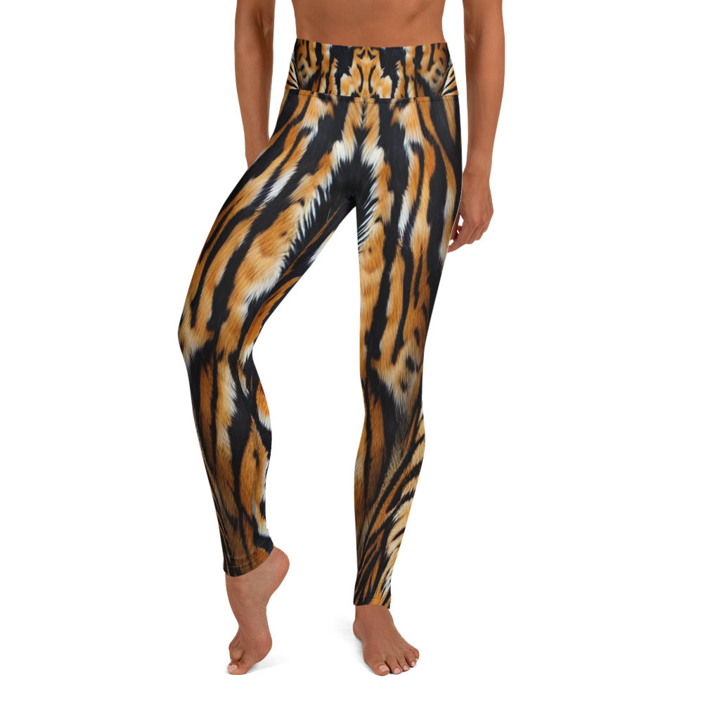 Tiger Fur Print Yoga Leggings For Women