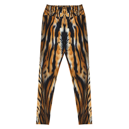 Tiger Fur Print Yoga Leggings For Women