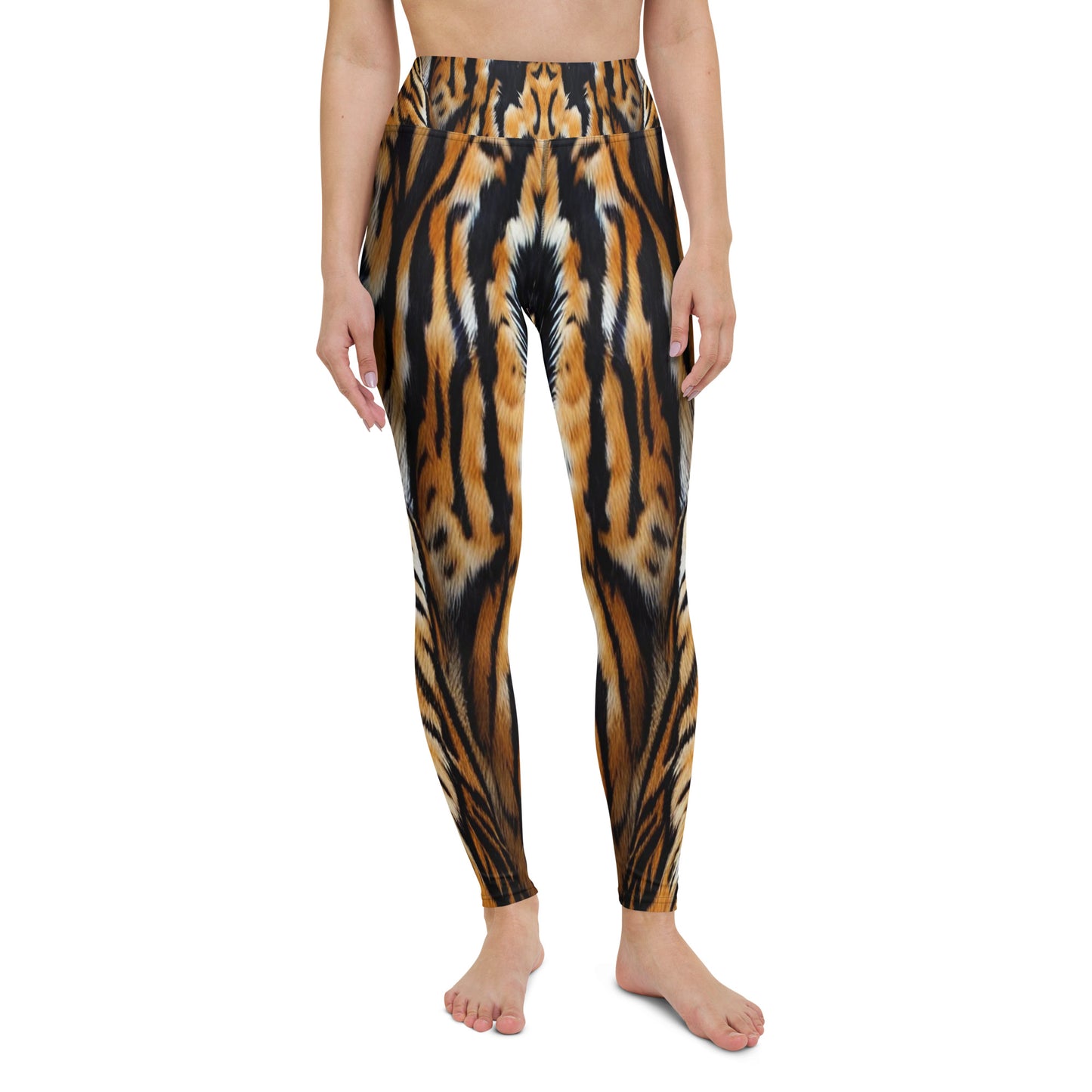 Tiger Fur Print Yoga Leggings For Women
