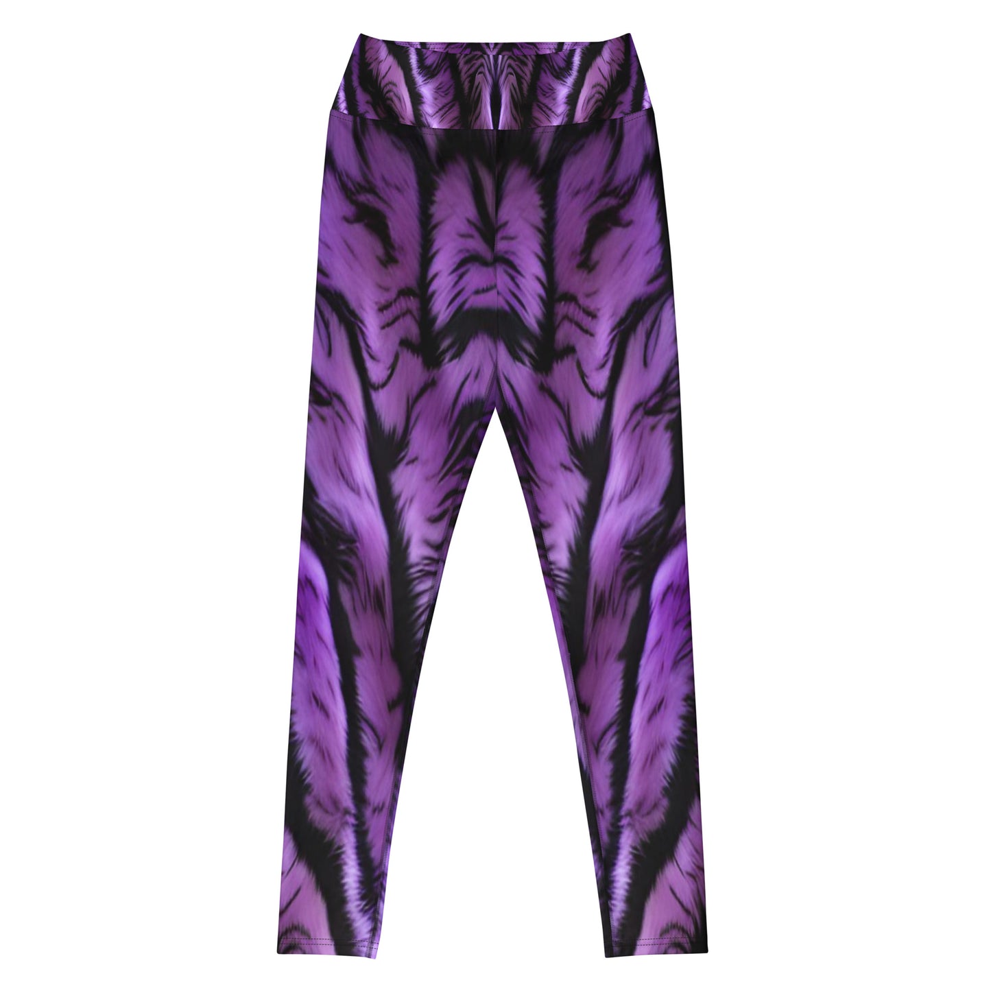 Purple Tiger Print Yoga Leggings For Women