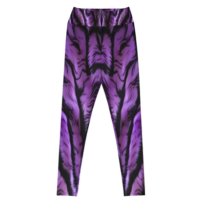 Purple Tiger Print Yoga Leggings For Women