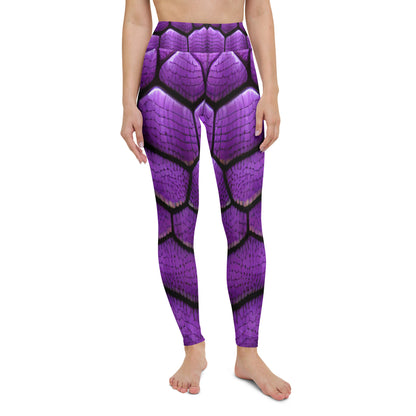 Purple Dragon Scales Custom Print Yoga Leggings