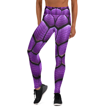Purple Dragon Scales Custom Print Yoga Leggings