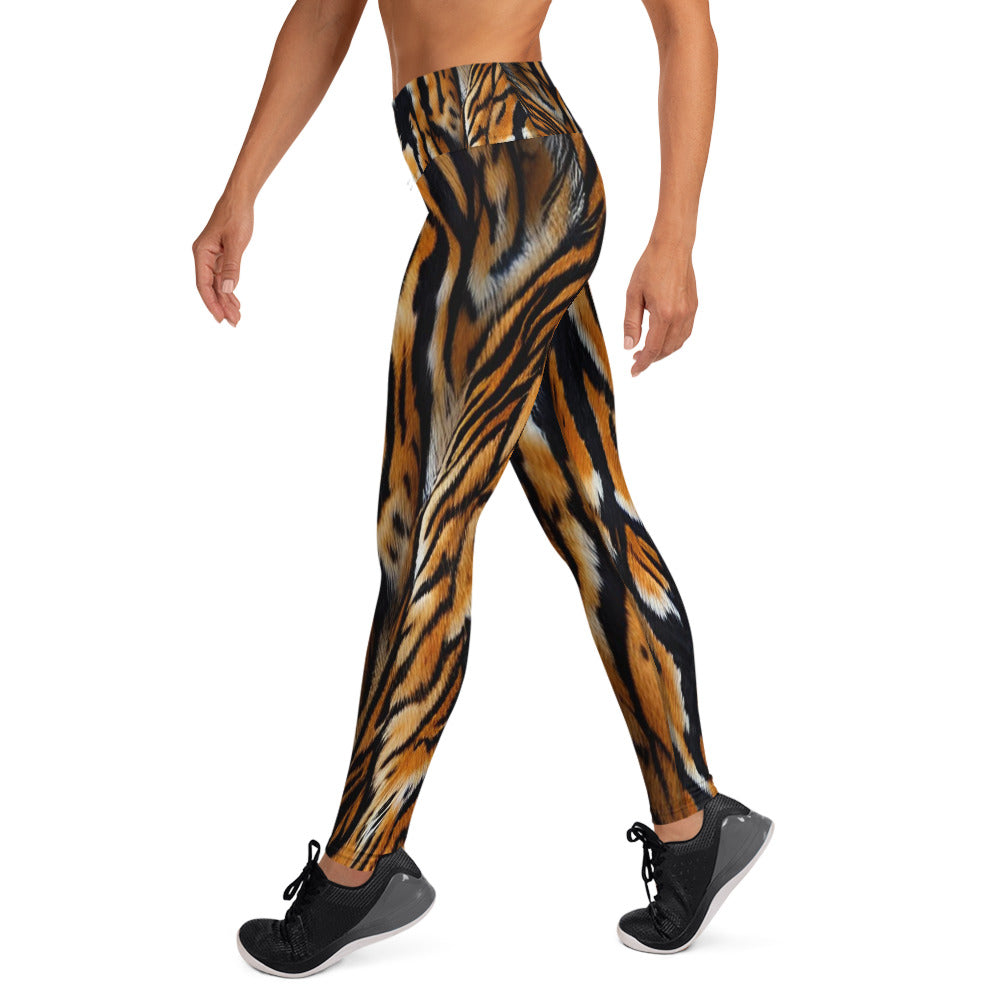 Tiger Fur Print Yoga Leggings For Women