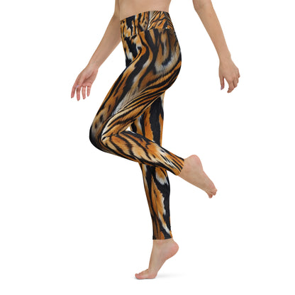 Tiger Fur Print Yoga Leggings For Women