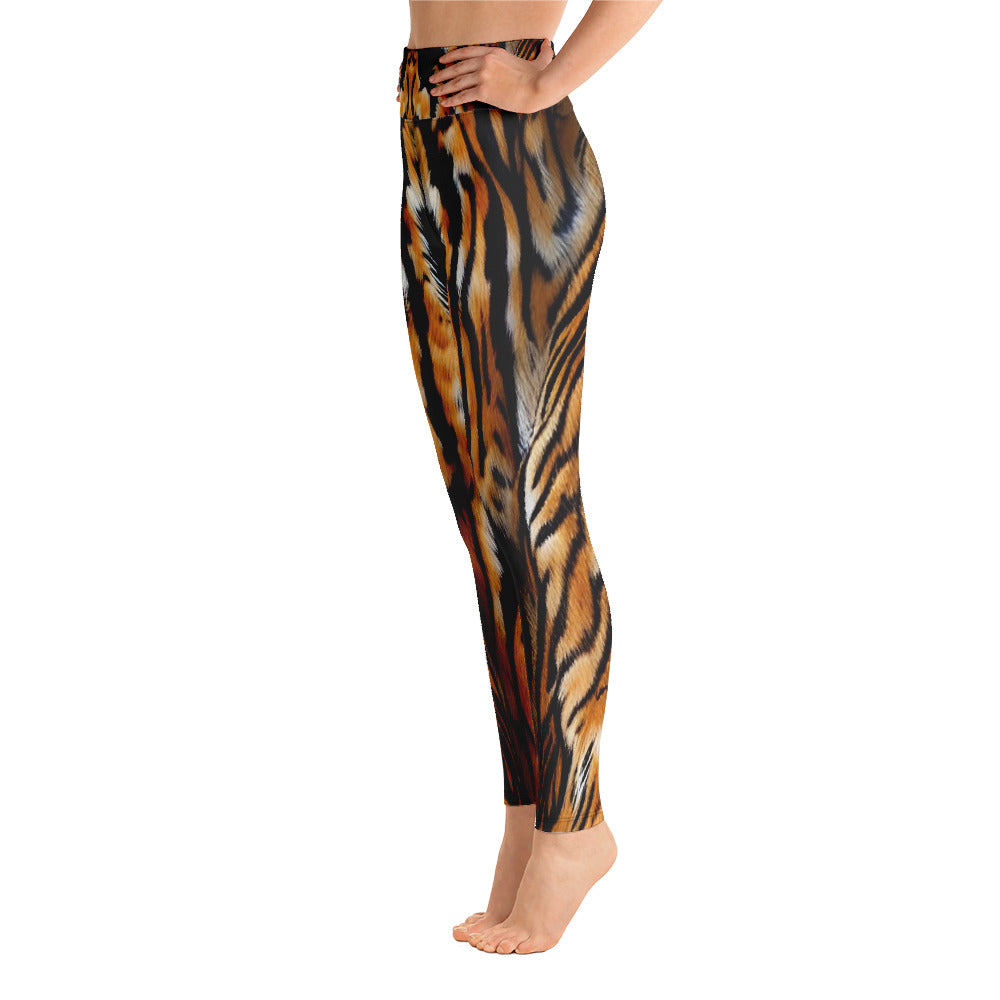 Tiger Fur Print Yoga Leggings For Women