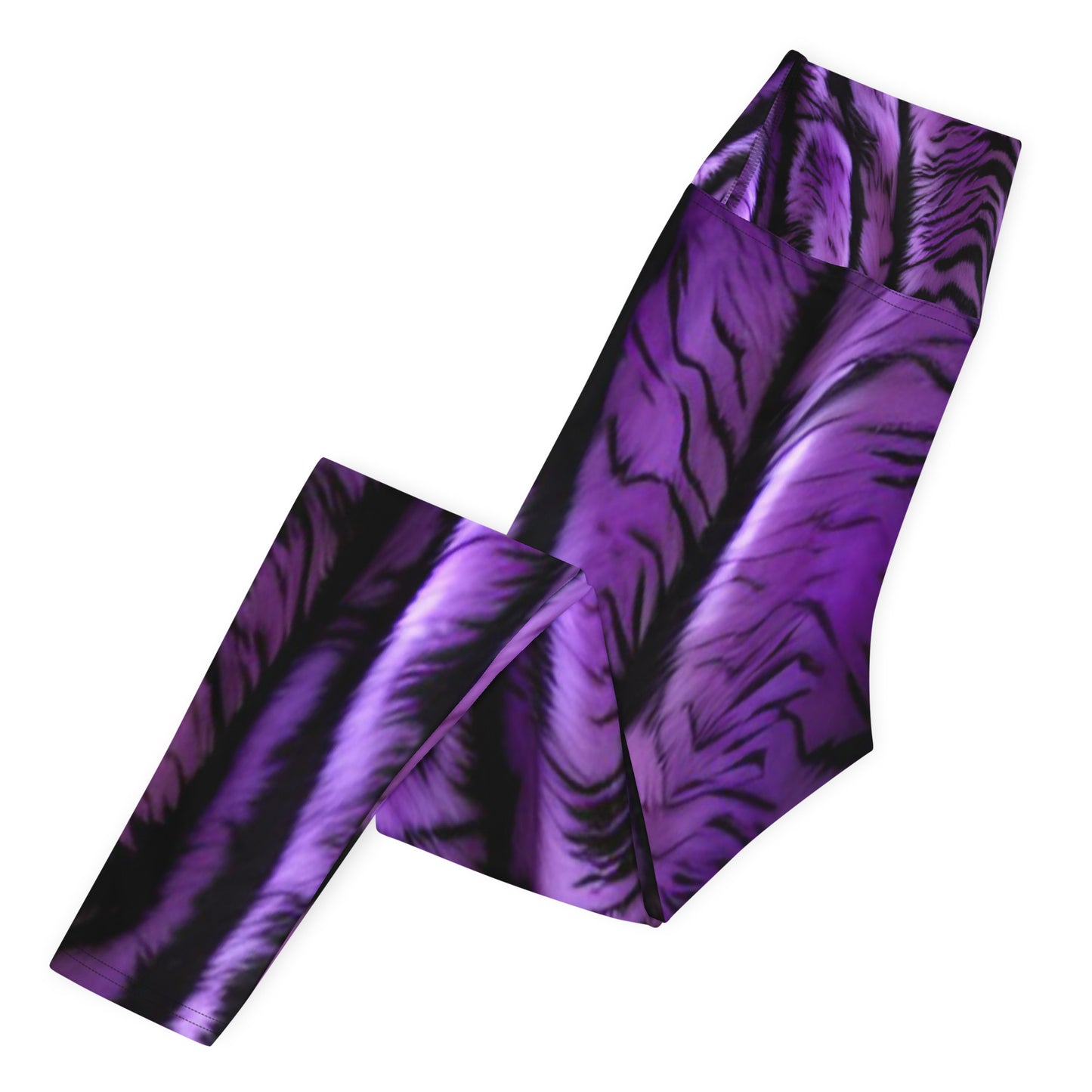Purple Tiger Print Yoga Leggings For Women