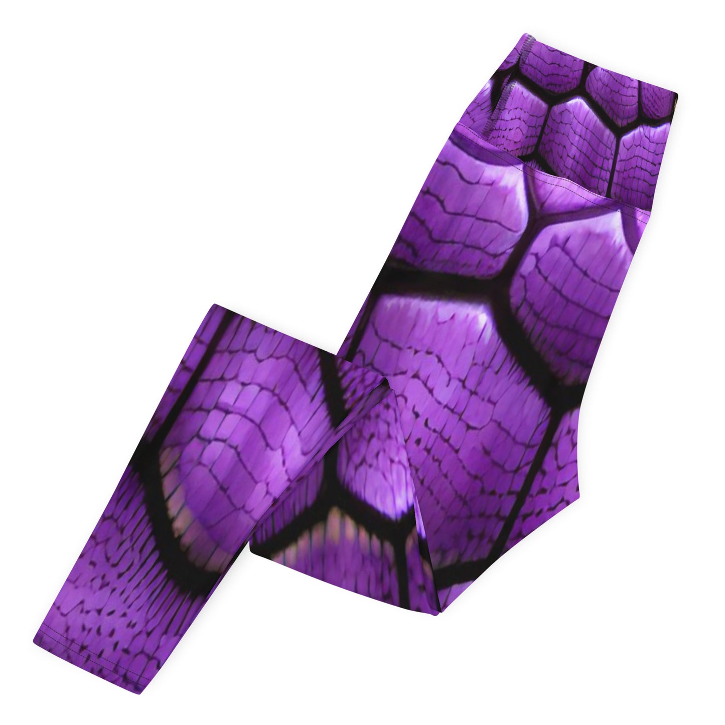 Purple Dragon Scales Custom Print Yoga Leggings