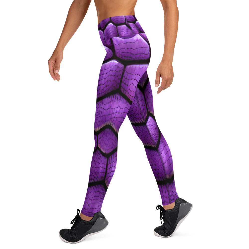 Purple Dragon Scales Custom Print Yoga Leggings