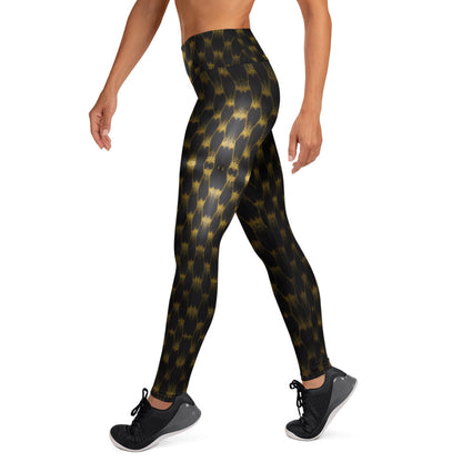 Exotic Gold Knots Print Yoga Leggings For Women