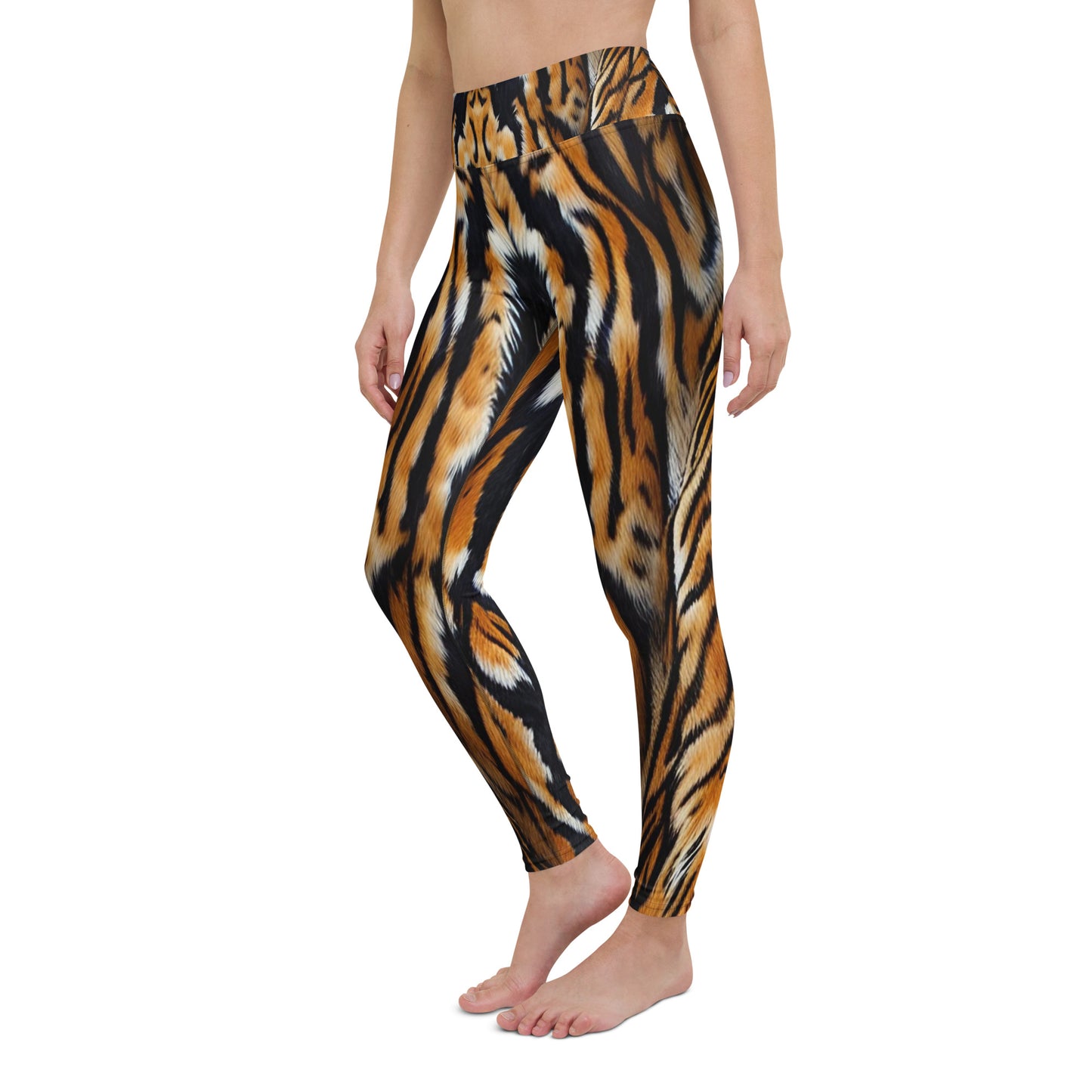 Tiger Fur Print Yoga Leggings For Women