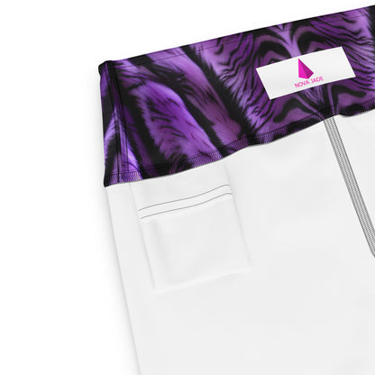 Purple Tiger Print Yoga Leggings For Women
