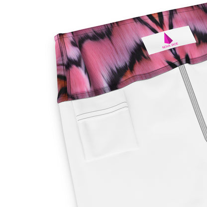 Pink Tiger Fur Printed Yoga Leggings For Women
