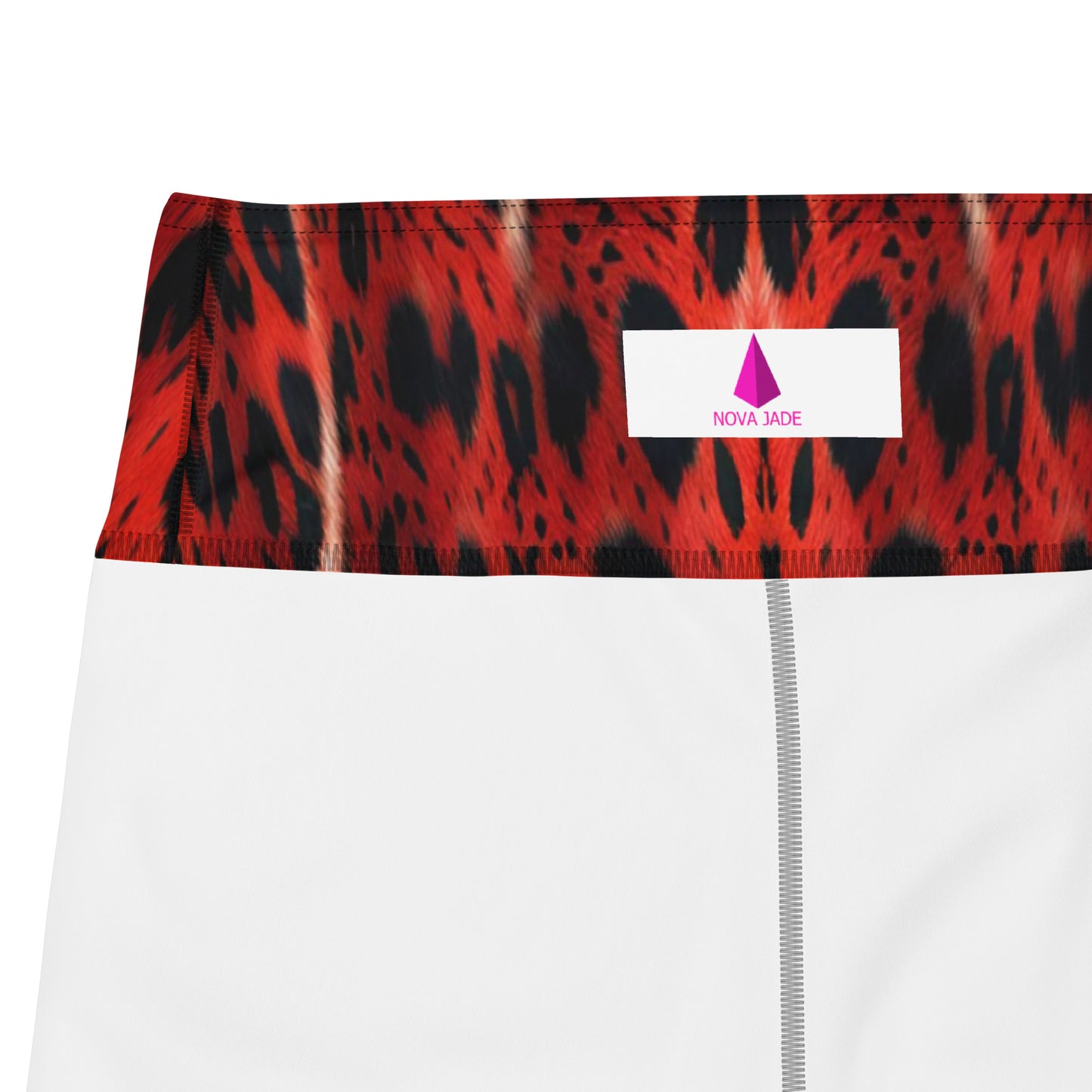 Red Leopard Fur Print Yoga Leggings For Women