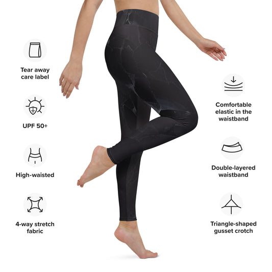 Black Slate Custom Print Yoga Leggings