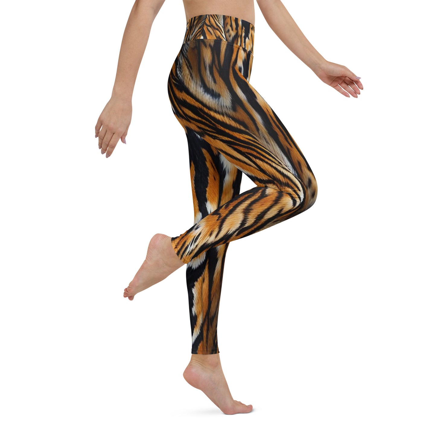 Tiger Fur Print Yoga Leggings For Women