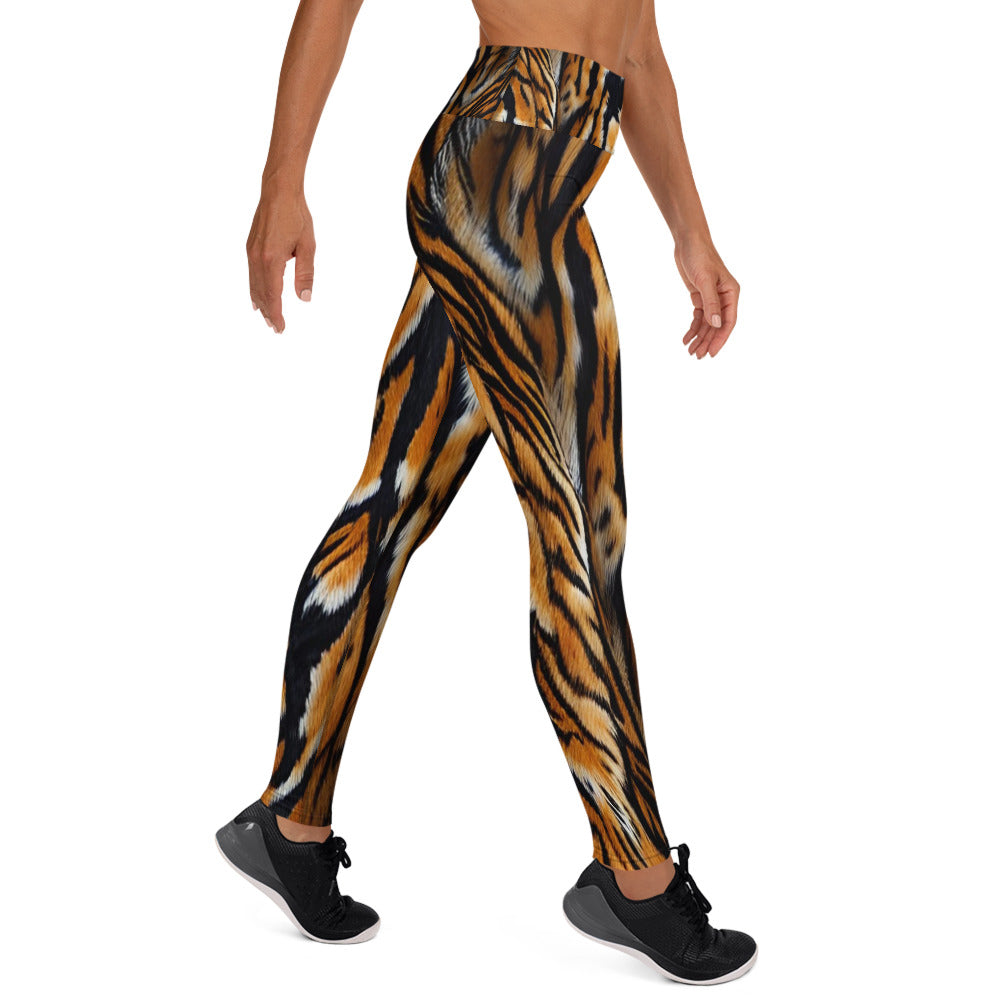 Tiger Fur Print Yoga Leggings For Women