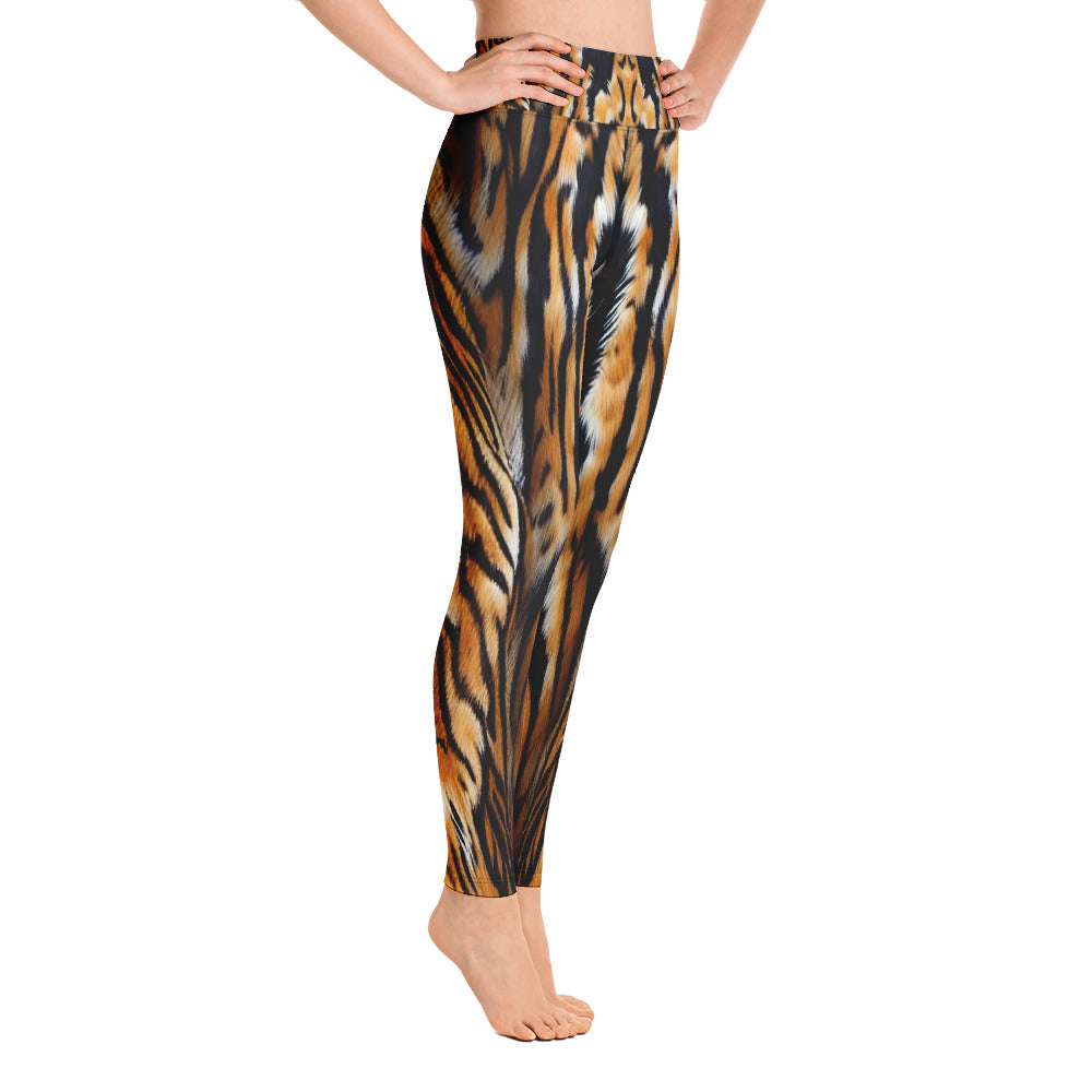 Tiger Fur Print Yoga Leggings For Women