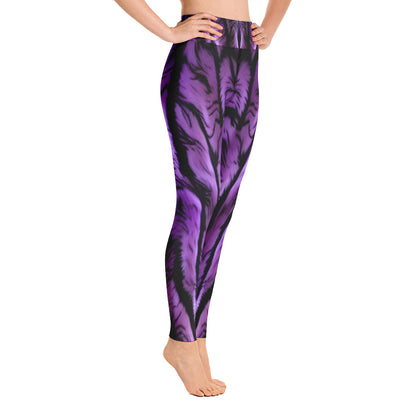 Purple Tiger Print Yoga Leggings For Women