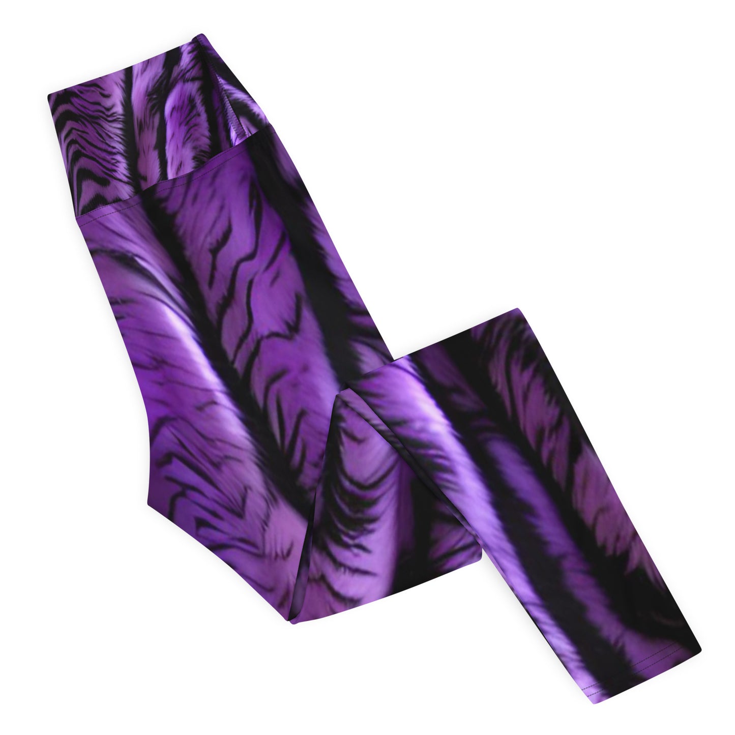 Purple Tiger Print Yoga Leggings For Women
